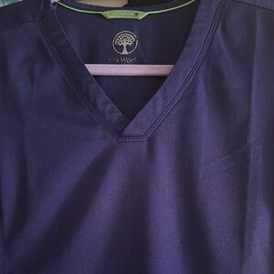 Healing Hands Purple V-Neck Scrub Top